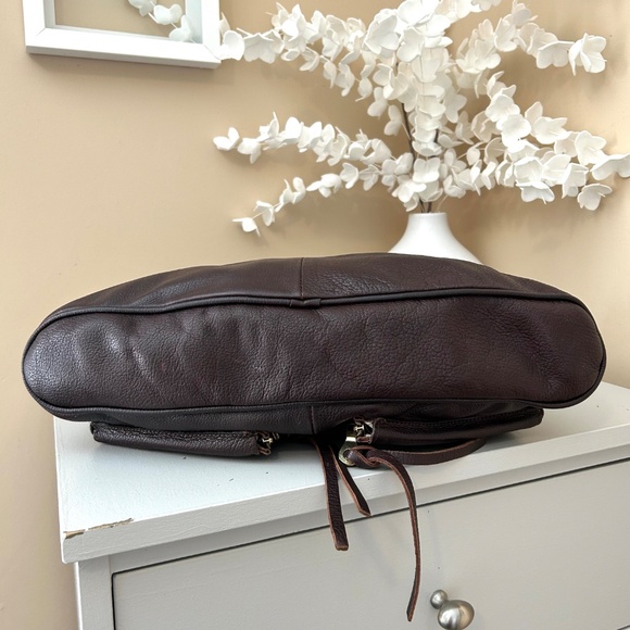 Christopher Kon Vintage Leather Hobo Bag Chocolate Brown Made in Canada - Picture 5 of 17